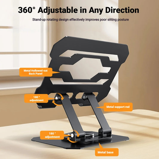 Tablet Holder Carbon Steel Stand With 360° Rotation Adjustable Stand For iPad Pro Air Mini Mobile Phone Desk Bracket