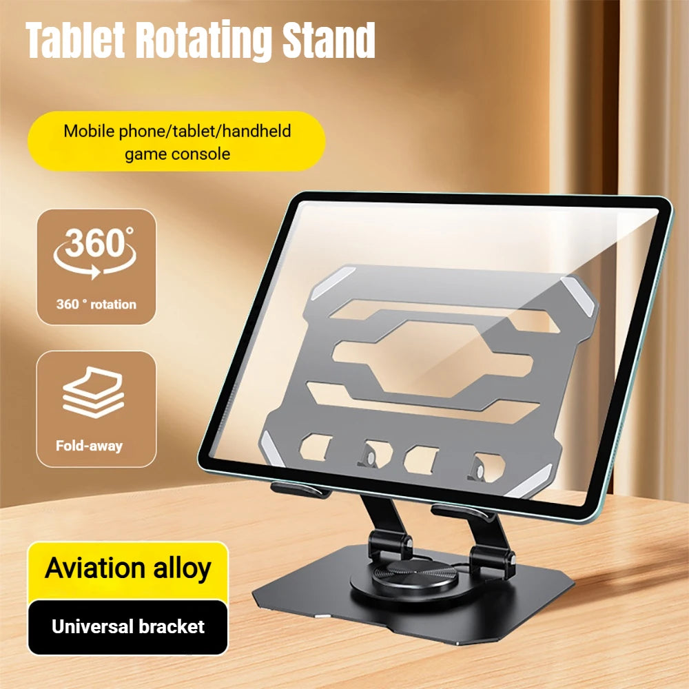 Tablet Holder Carbon Steel Stand With 360° Rotation Adjustable Stand For iPad Pro Air Mini Mobile Phone Desk Bracket