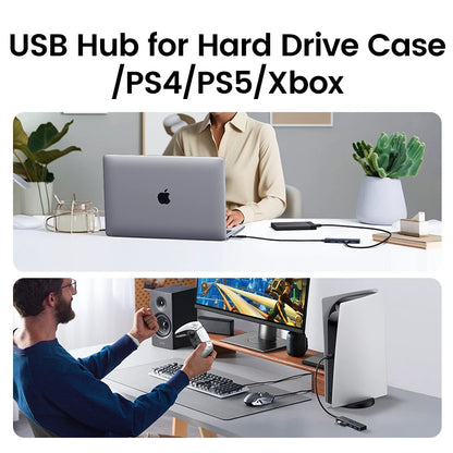 UGREEN USB 3.0 HUB 4 Ports USB-C HUB Slim for Mouse Keyboard Compatible with MacBook Pro Air Laptop Desktop PC Xbox PS5 Splitter