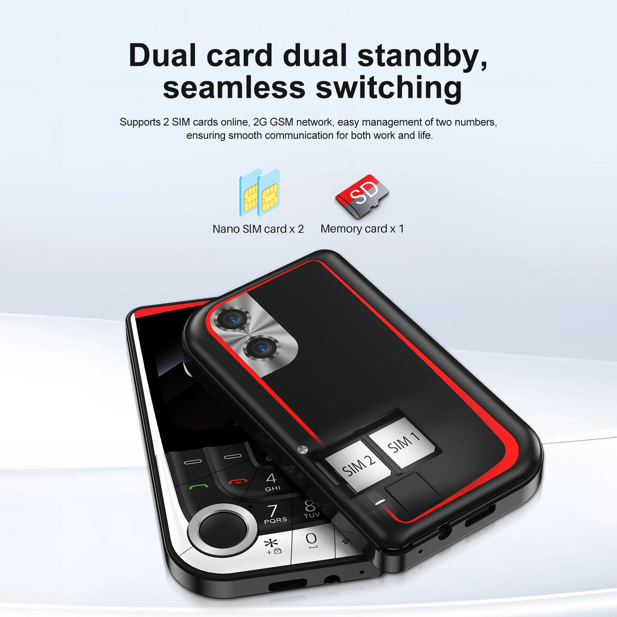 SERVO V10 Card Mobile Phone 2.01" Screen Magic Voice Speed Dial Flashlight FM Radio MP4 Player 2G GSM Dual SIM Small Cellphones