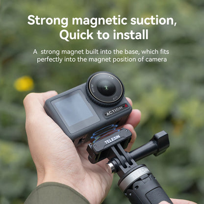 TELESIN Magnetic Two Claw Adapter Action Camera Accessories For DJI OSMO Action 3 4 Adapter