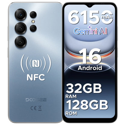 Global Version DOOGEE Note56X Pro Smartphone Gemini AI  6150mAh Battery 6.56'' Display Android 16 Mobile Phone Widevine L1 NFC
