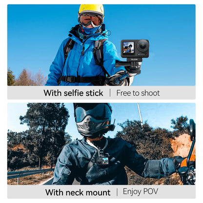 TELESIN Magnetic Two Claw Adapter Action Camera Accessories For DJI OSMO Action 3 4 Adapter