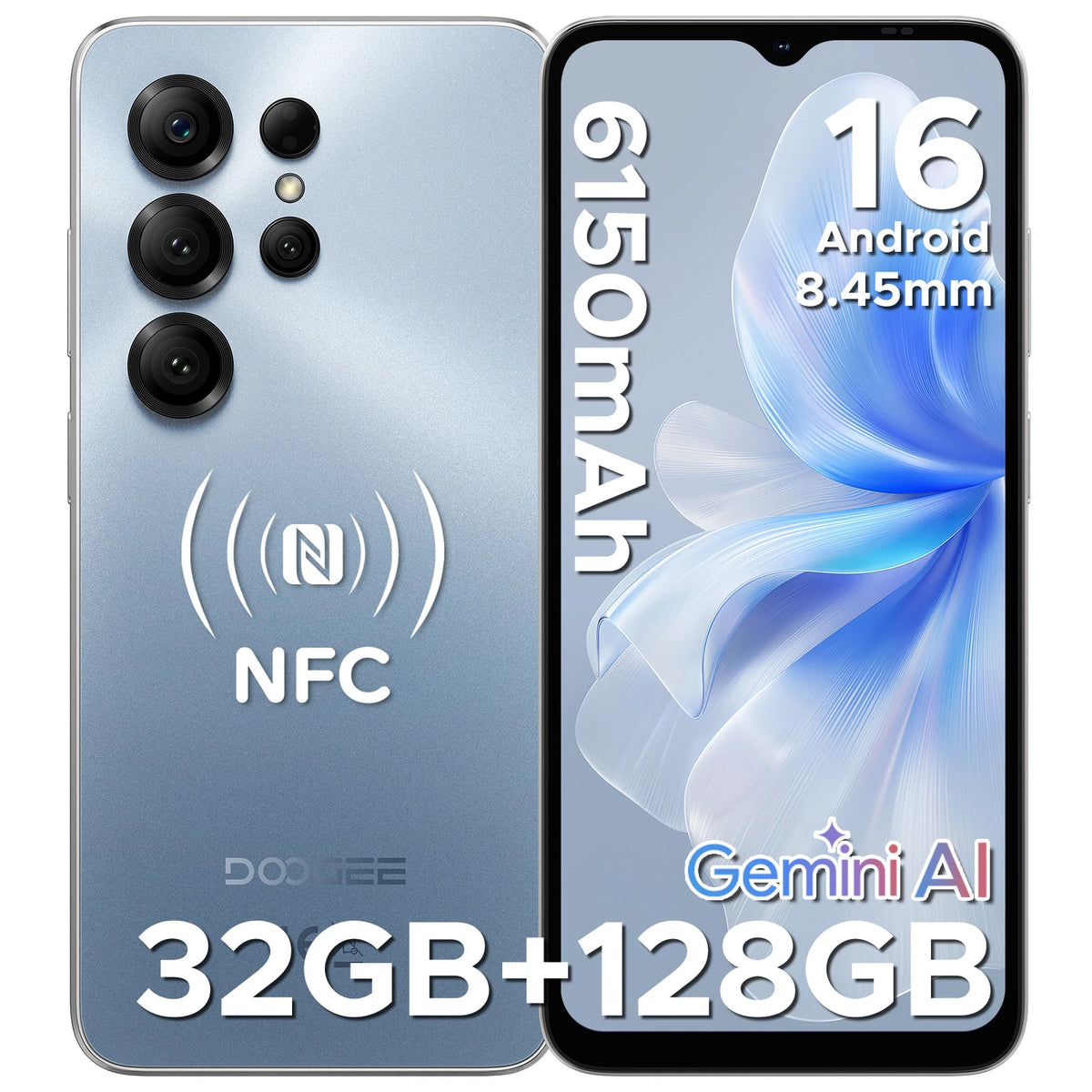 Global Version DOOGEE Note56X Pro Smartphone Gemini AI  6150mAh Battery 6.56'' Display Android 16 Mobile Phone Widevine L1 NFC