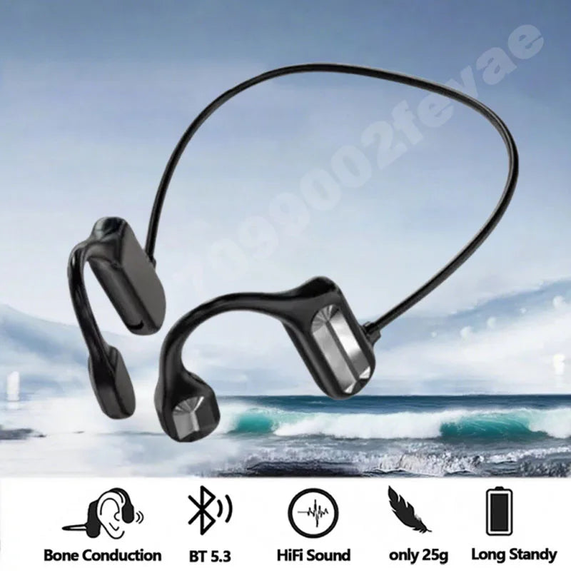 BMAD Bone Conduction Wireless Earphone Bluetooth 5.3 IPX8 Waterproof Swimming Headset With Mic Long Lasting Sports Headphones